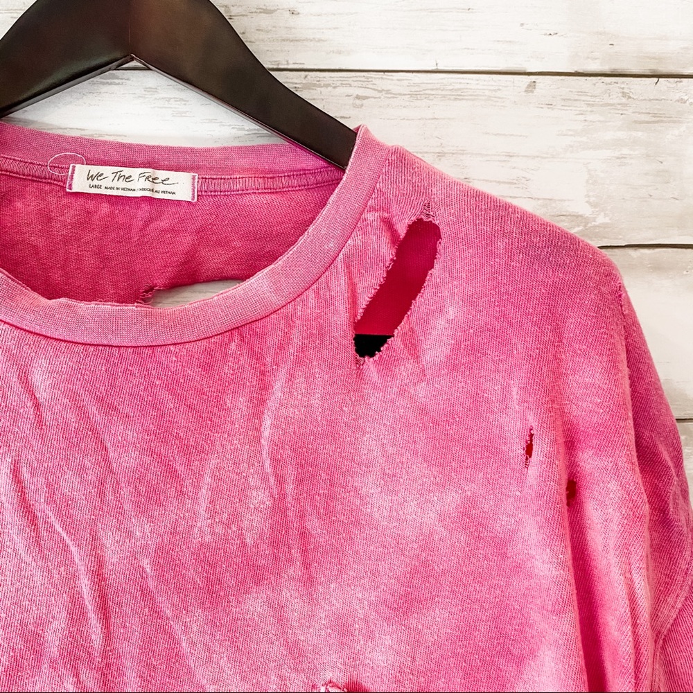 Handmade Tie Dye Distressed Free People Tee - Picture 4 of 8